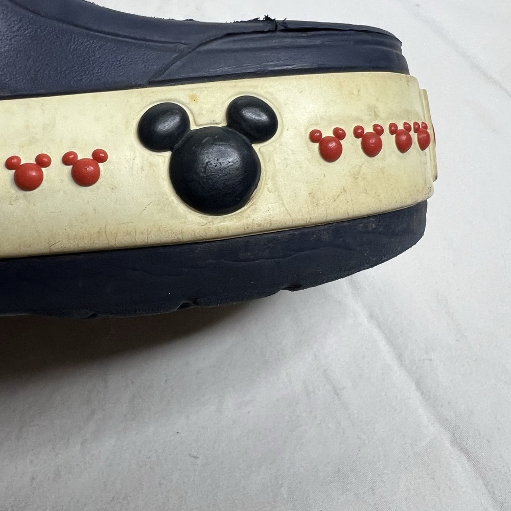 Crocs Kids J2 Blue Red Mickey Mouse Clogs Slip On Disney Shoes Youth Size 2 - Picture 4 of 8